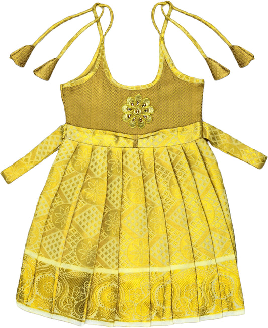 Pattu Pavadai Lehenga Choli  Golden- Just Dropped !
