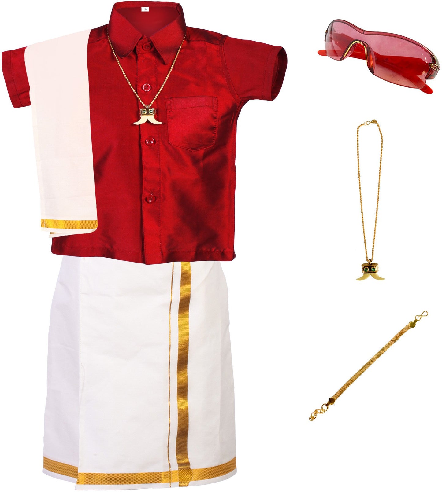 Boys Dhoti & Kurta Set Maroon