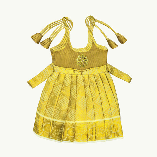 Pattu Pavadai Lehenga Choli  Golden- Just Dropped !