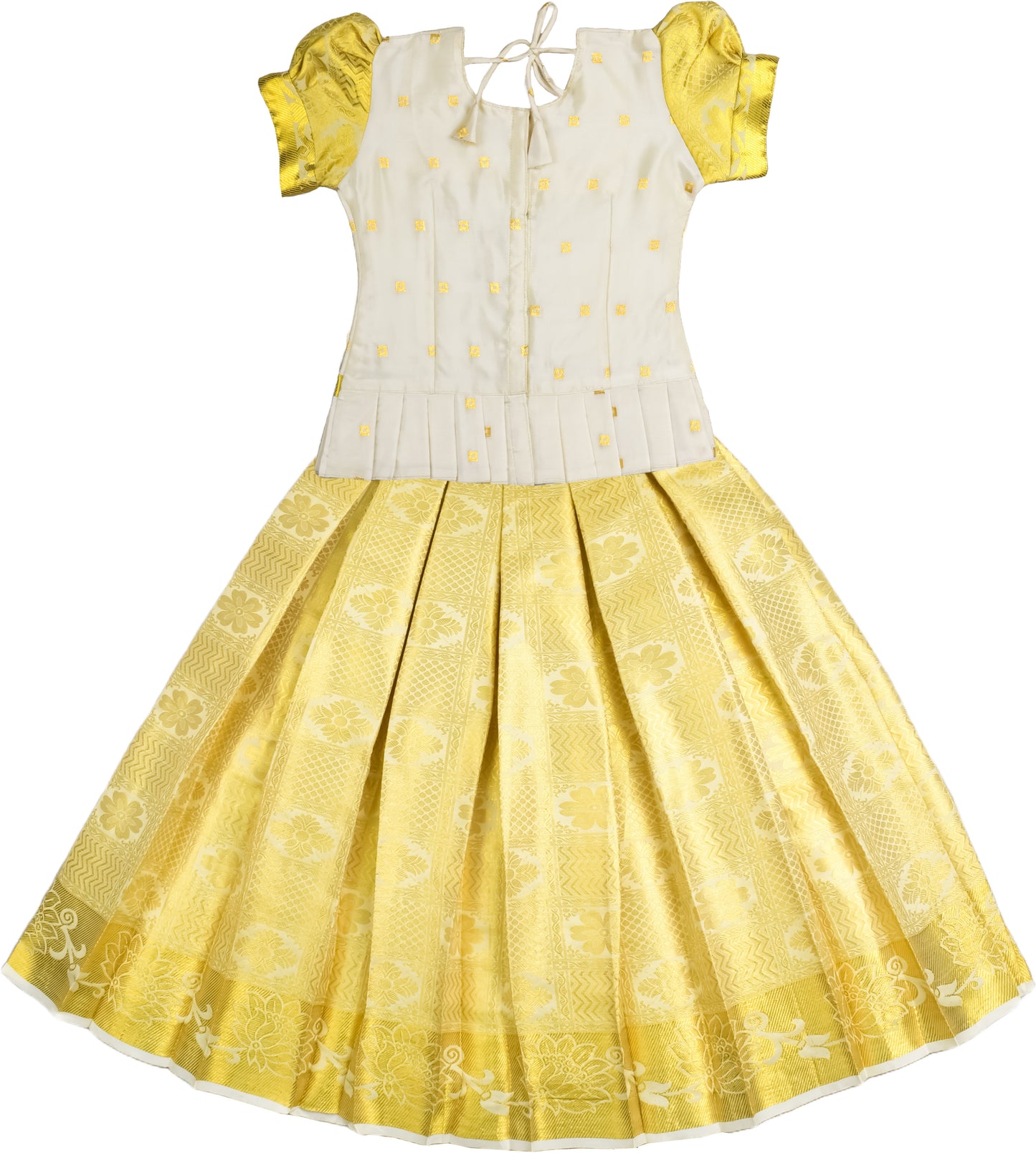 White Kerala Pattu Pavadai Lehenga Choli -Make her Beautiful