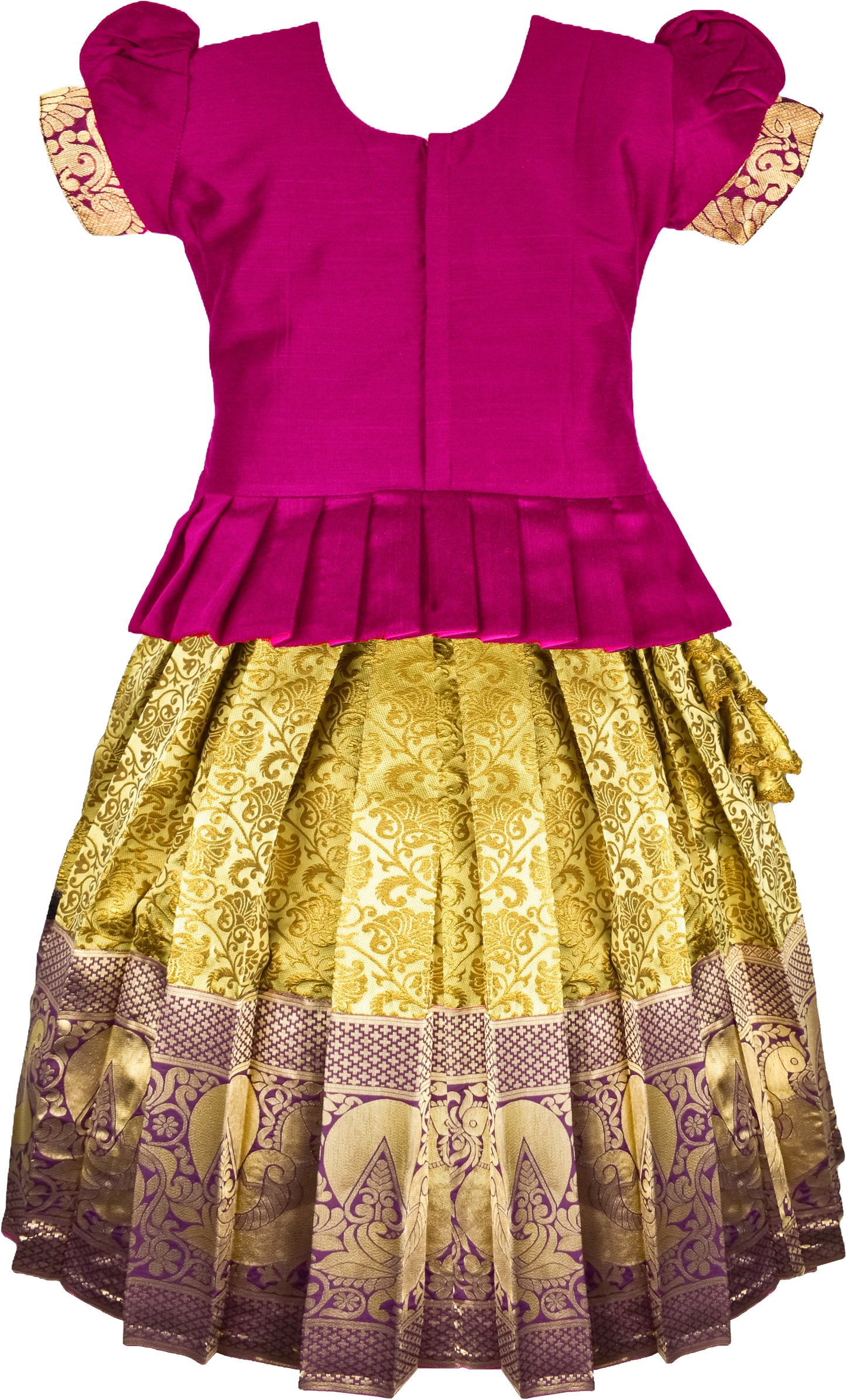 Purple Pattu Pavadai Lehenga Choli - Make her Beautiful