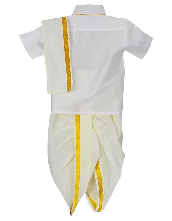 AMIRTHA FASHION Boys Traditional Pancha Dhoti & Shirt Set-PanchaCMBW