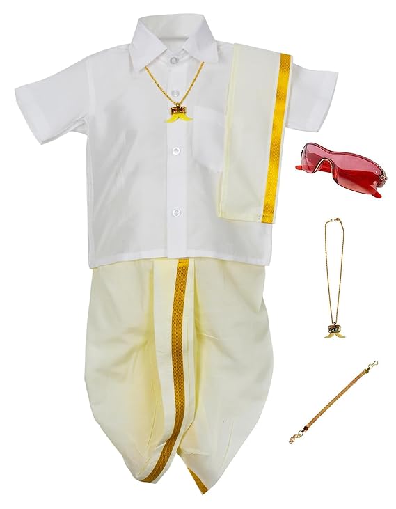 AMIRTHA FASHION Boys Traditional Pancha Dhoti & Shirt Set-PanchaCMBW