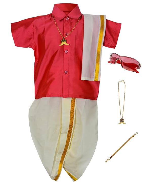 AMIRTHA FASHION Boys Traditional Pancha Dhoti & Shirt Set-PanchaCMTom