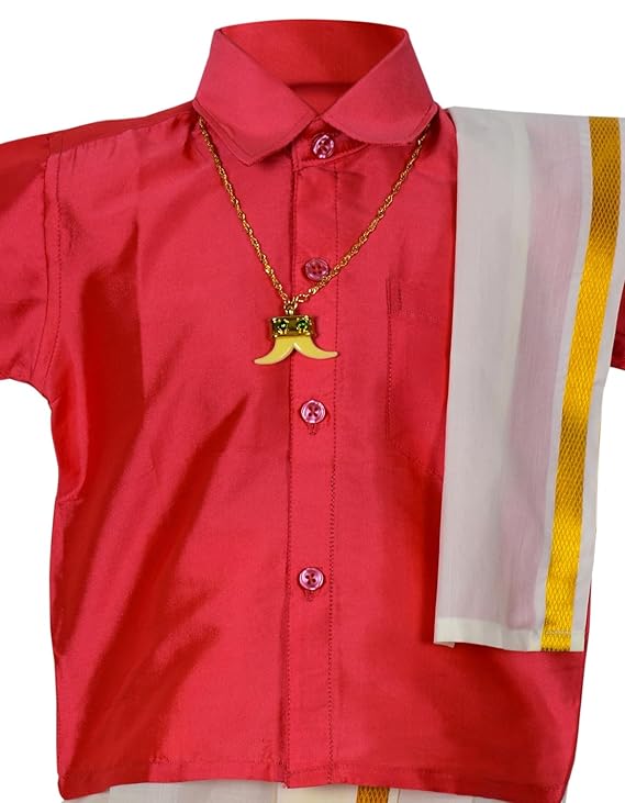 Kids Traditional Pancha Dhoti & Tom Shirt Set
