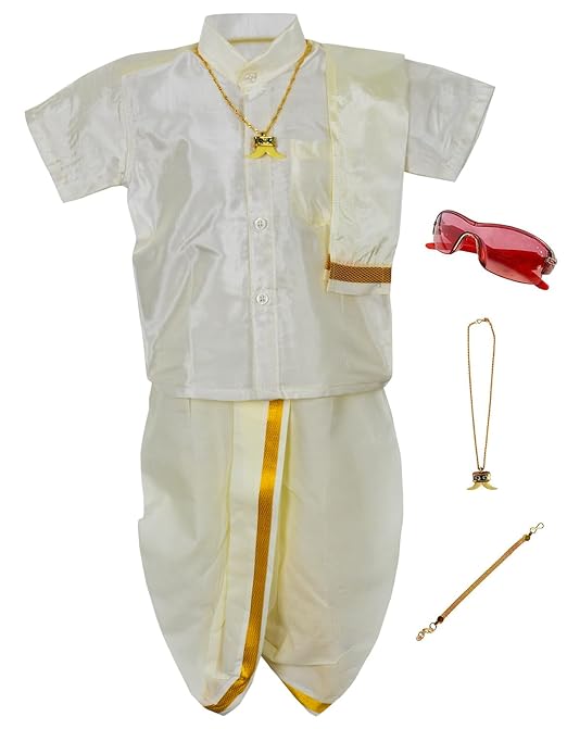 AMIRTHA FASHION Boys Traditional Pancha Dhoti & Shirt Set-PanchaCMSilk