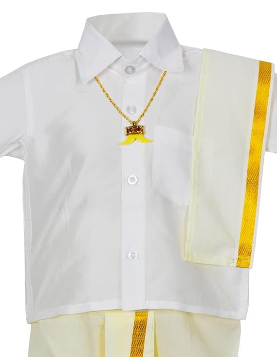 AMIRTHA FASHION Boys Traditional Pancha Dhoti & Shirt Set-PanchaCMBW