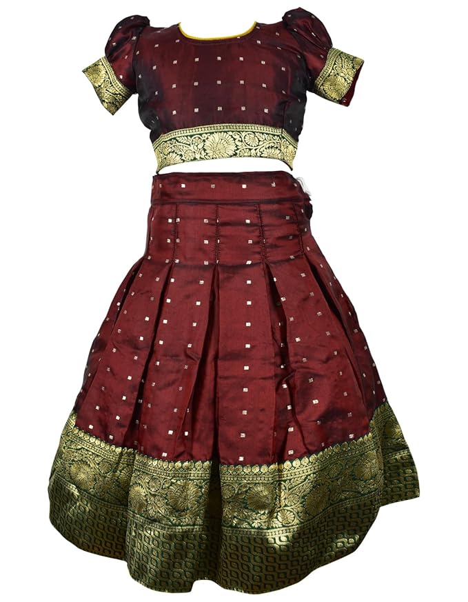 New Half Saree -ButtiHSMarnGreen- For Your Little One!