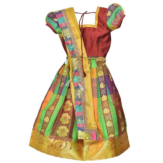 New Half Saree -RHSMaroonGold- For Your Little One!