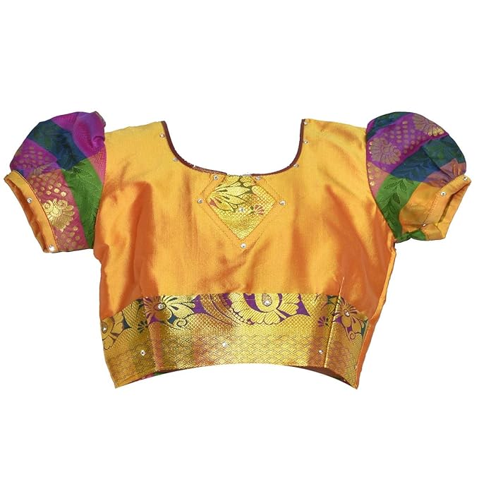 AMIRTHA FASHION New Half Saree -RHSGoldViolet
