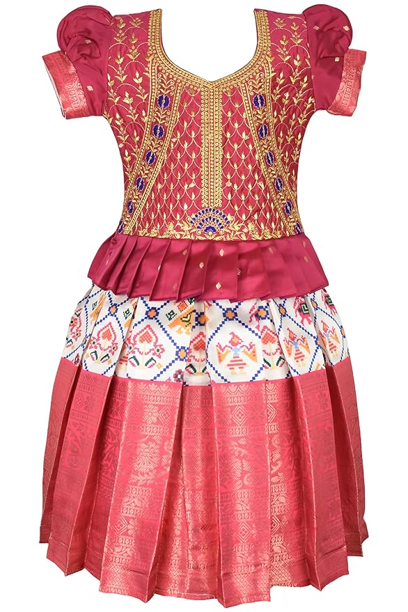 AMIRTHA FASHION Pattu Pavadai Lehenga Choli- TrendPPTom