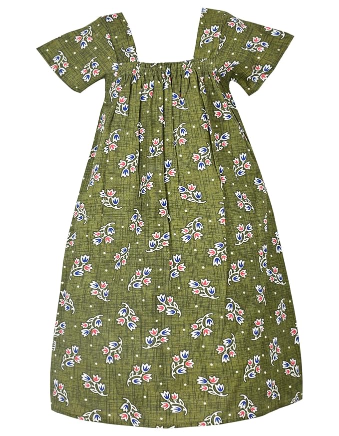 Amirtha Fashion Cotton Kids Nighty-SepNTYGreen