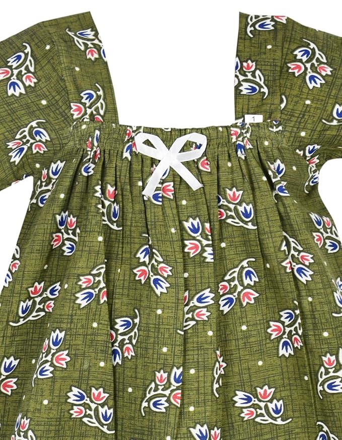 Amirtha Fashion Cotton Kids Nighty-SepNTYGreen