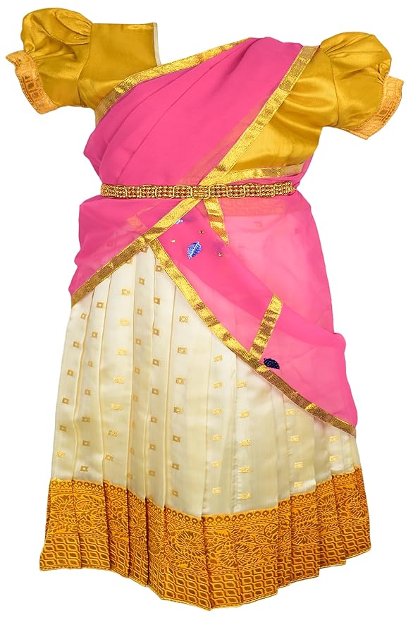 Half Saree Pink