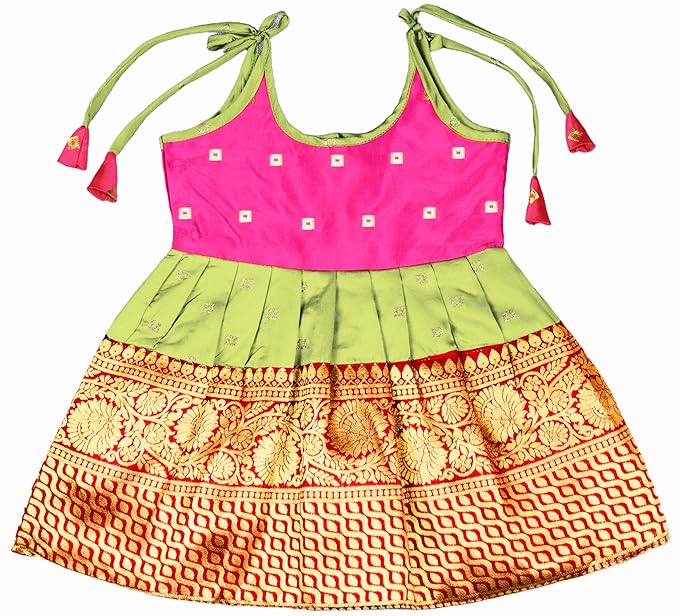 AMIRTHA FASHION Pattu Frock-PWFPink