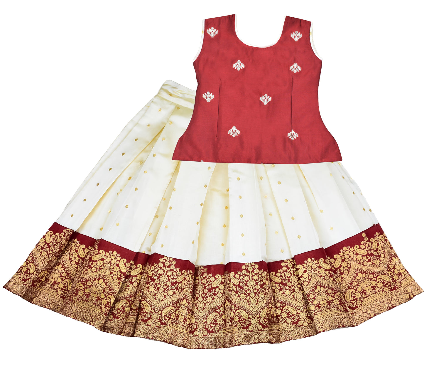 Pattu Pavadai Lehenga Choli Maroon