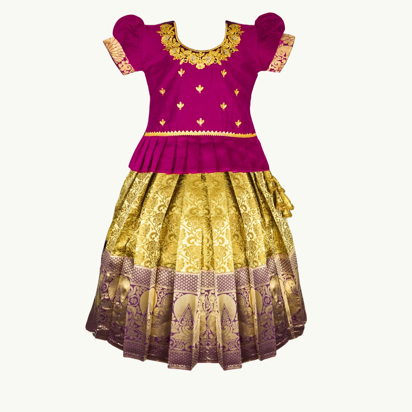 Purple Pattu Pavadai Lehenga Choli  - Make her Beautiful