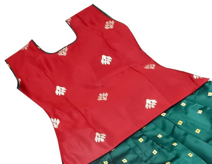 AMIRTHA FASHION Pattu Pavadai Lehenga Choli- NewB3BMaroon