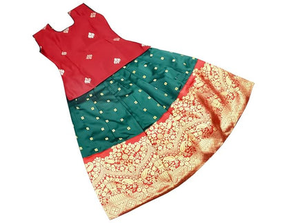 AMIRTHA FASHION Pattu Pavadai Lehenga Choli- NewB3BMaroon