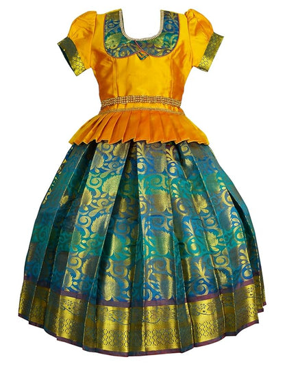AMIRTHA FASHION Pattu Pavadai Lehenga Choli-RoopaGold