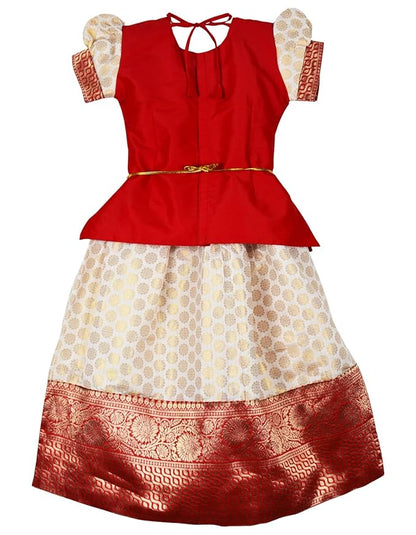 Pattu Pavadai Lehenga Choli Red