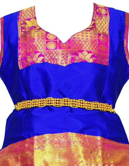 AMIRTHA FASHION Pattu Pavadai Lehenga Choli-BL2Blue