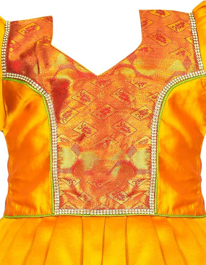 AMIRTHA FASHION Pattu Pavadai Lehenga Choli-ElaaGold