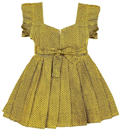 AMIRTHA FASHION Pattu Frock Pure Cotton-KhanF3Yellow
