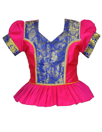 AMIRTHA FASHION Pattu Pavadai Lehenga Choli-ElaaPink
