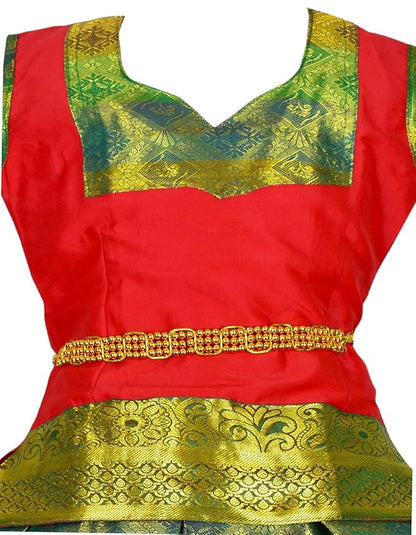AMIRTHA FASHION Pattu Pavadai Lehenga Choli-BL2Red